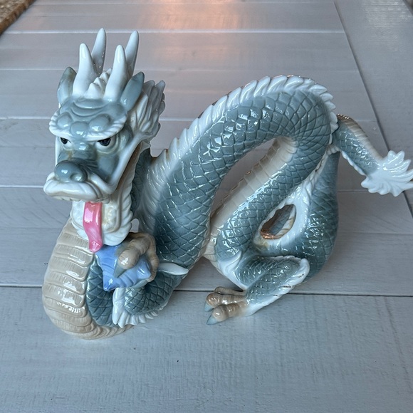 Vintage Chinese Foo Porcelain Dragon Figurine Collectible